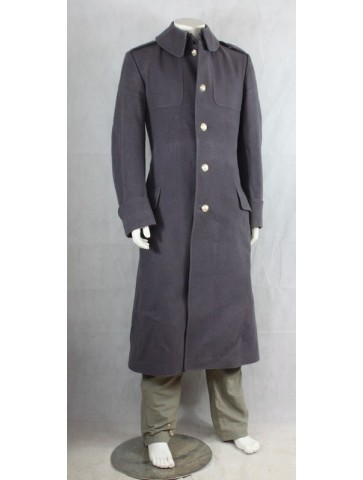 Genuine Surplus British Guards Greatcoat Overcoat Wool 3/4 Length Blue Grey 36"