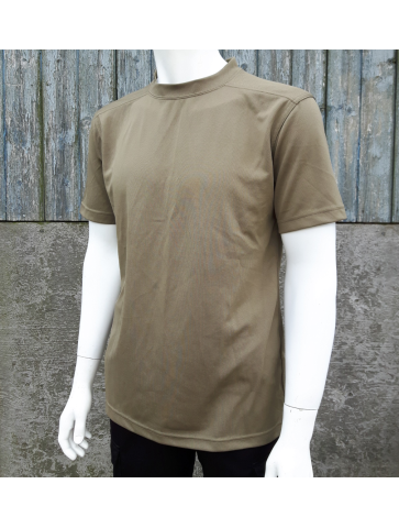 Genuine Army Surplus British Polyester Khaki T-Shirt Short Sleeve Wicking