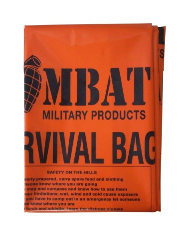 Kombat Waterproof  Survival Bag  Survival Instructions ORANGE Walking