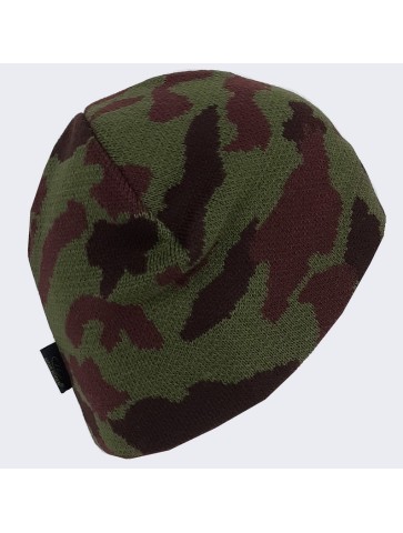 Camouflage Beanie Hat Stretch One Size Green or Blue Camo Knitted Acrylic