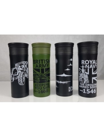 Gift Printed 500ml Thermal Mug Black Olive  Camping Hiking Cup Flask Army Navy Tractor RAF Planes
