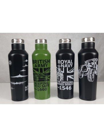 Printed Reusable Stainless Steel Water Bottle Insulated 500ml Army Tractor Plane
