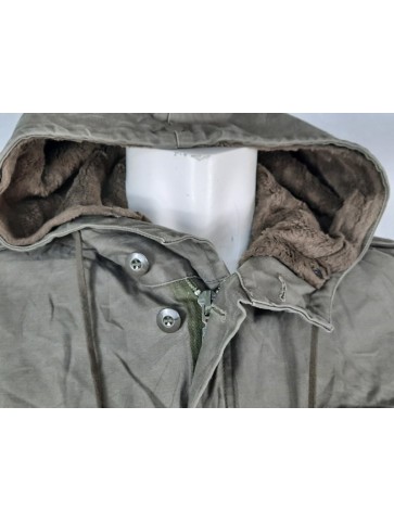 Genuine Surplus German Army Parka Faux Fur Lining Thermal Olive Green Coat