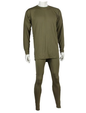 BRITISH ARMY STYLE POLYCOTTON OLIVE GREEN & BLACK THERMAL BASE LAYER,LONG JOHNS