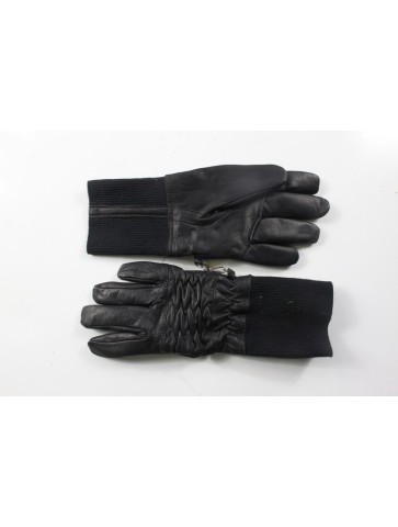 Genuine Surplus Leather Gloves Long Cuffs Jersey Lining Black Size 9 (382)