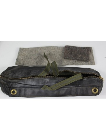 Genuine Surplus Military Leather Pouch Case Bags with Felt Pieces. 37cm long