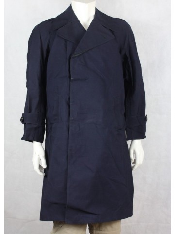 Genuine Surplus Italian Army Vintage Gaberdine Raincoat Navy Blue 36-38" (480)