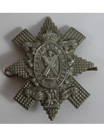 Genuine Surplus The Royal Highlanders Regiment Cap Badge Metal Kings Crown  (590)