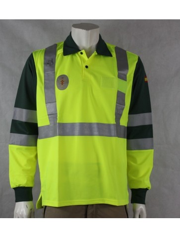 Genuine Surplus Sanish Civil Guiard Traffic Officer Polo Shirt Long Sleeve (615)