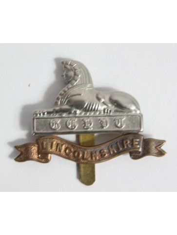 Genuine Surplus WW1 Lincolnshire Regiment Army Cap Badge Metal (694)
