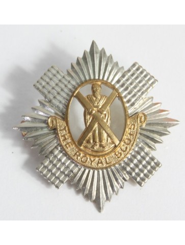 Genuine Surplus Royal Scots Regiment Army Cap Badge Metal (696)