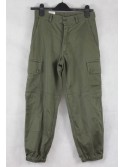 Genuine Surplus French F2 Vintage Combat Trousers Olive Green Zip Fly (648)