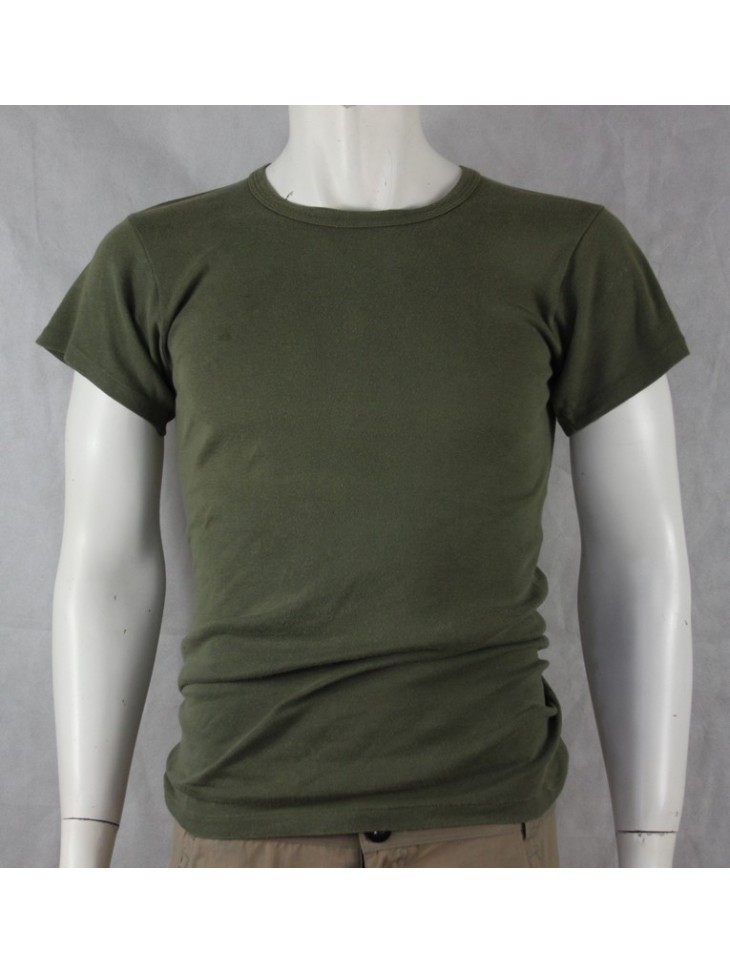 Genuine Surplus Vintage French Cotton Olive  T-Shirt Short Sleeve 1980's (684)