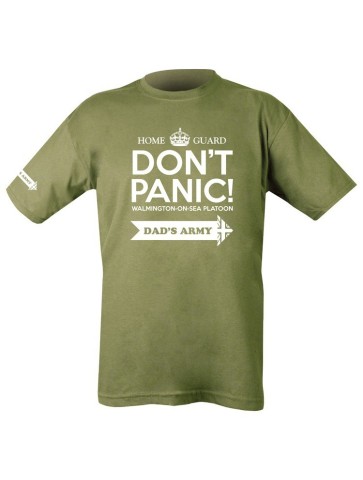 HOME GUARD DADS ARMY PRINTED T-SHIRT OLIVE GREEN 1940'S MILITARY
