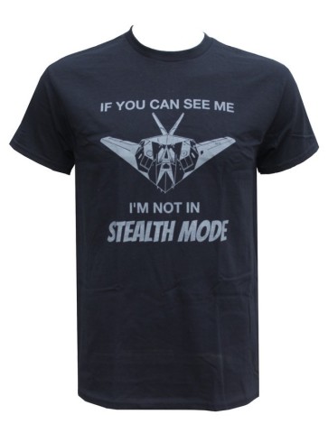 Stealth Mode Exclusive Printed T-Shirt Military Forces Aviation Grey on Black