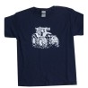 Kids Tractor Printed Military T-Shirt Farmer Childrens Navy Blue