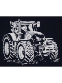 Kids Tractor Printed Military T-Shirt Farmer Childrens Navy Blue