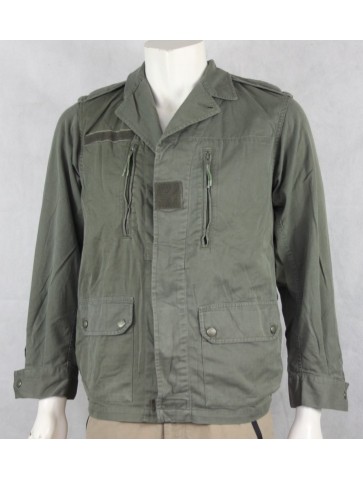 Genuine Surplus French Army Sateen 300 Vintage Combat Jacket Green Canvas