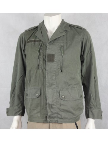 Genuine Surplus French Army Sateen 300 Vintage Combat Jacket Green Canvas