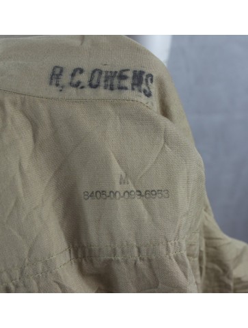 Genuine Surplus Vintage US Army Shirt Badged Khaki Sand Short Sleeve