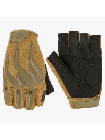 Highlander Raptor Fingerless Protective Combat Gloves Military Coyote Tan GL088