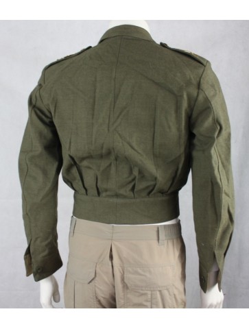 Genuine Surplus Belgian Army "Ike" Jacket 1970's Badged w Dog tag 36-38" (800)