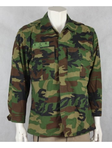 Genuine Surplus Rare Korean Army Shirt Camouflage Dated 2000 36-38" Chest (812)