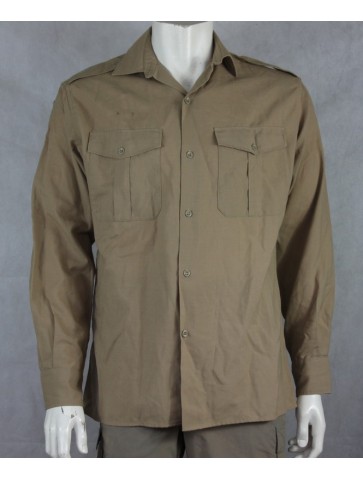 Genuine Surplus French Army Fawn Dress Shirt Long Sleeve Lightweight