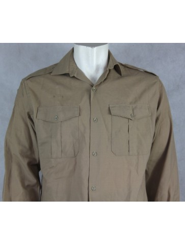 Genuine Surplus French Army Fawn Dress Shirt Long Sleeve Lightweight