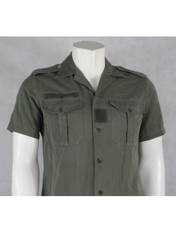 Genuine Surplus French Army Short Sleeve Olive Green Shirt 37-38" Ch 1988 (870)