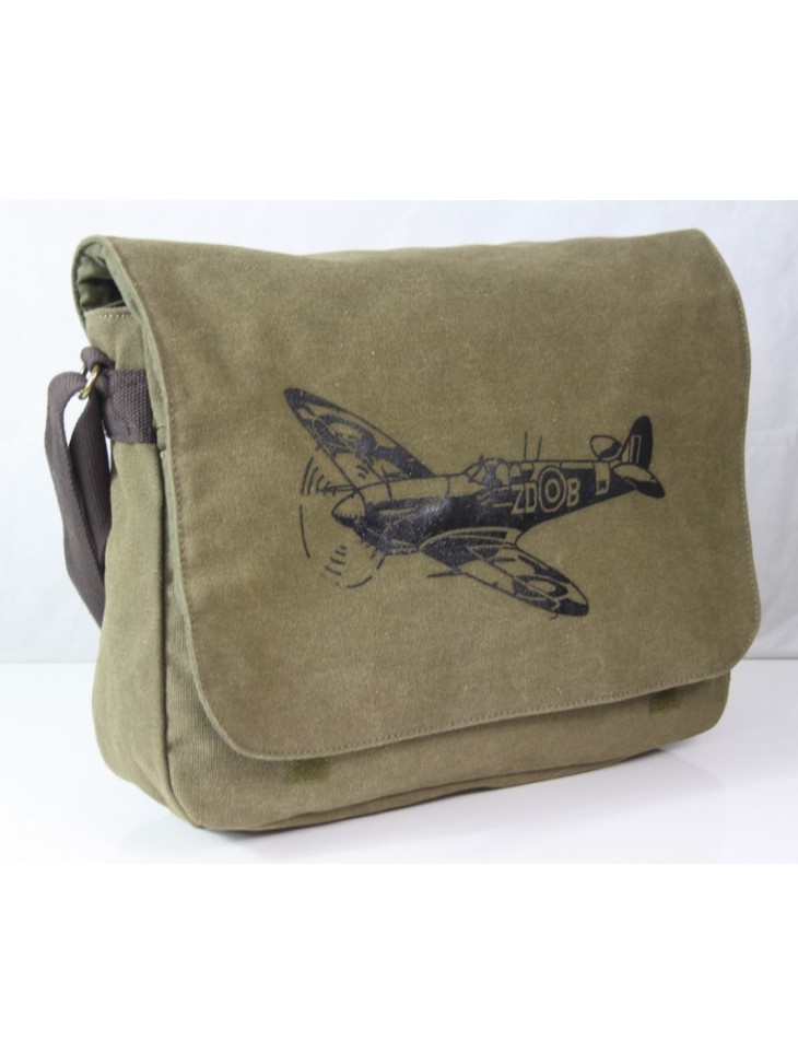 Spitfire Exclusive Printed Messenger Bag Vintage Style Canvas Supermarine