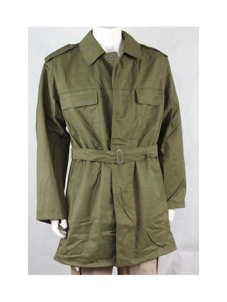 Genuine Surplus Czech Army Parka Unlined Olive Green Canvas Belted