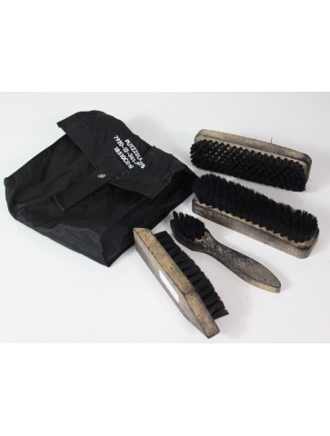 Genuine Surplus German Boot Shoe Cleaning Kit with brushes & Case Black