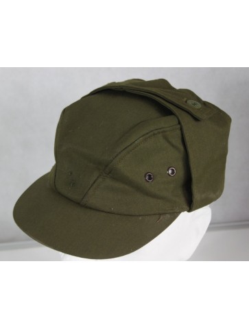 Genuine Surplus Vintage Czech Ex Army Winter Hat Peak Cap Green