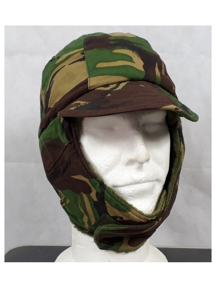 Genuine Surplus Dutch Ex Army Winter Hat Fur-lined DPM Peaked Thermal Warm