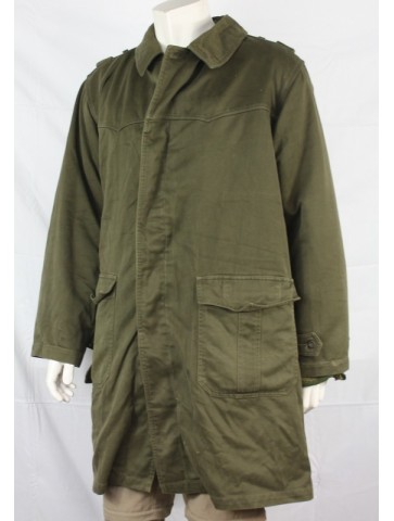 Genuine Surplus Serbian Olive Winter Parka Cotton Canvas Faux Sheepskin Lining