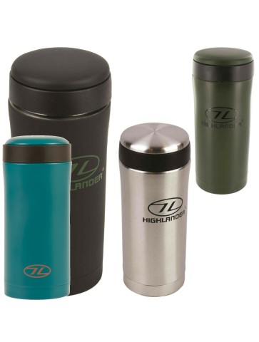 Highlander Sealed Thermal Mug Mini Flask Ammo Flask Black Silver Camo Green330ml