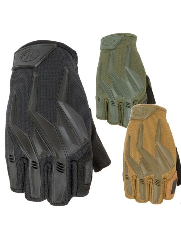 Highlander Raptor Fingerless Protective Combat Gloves Military Coyote Tan GL088