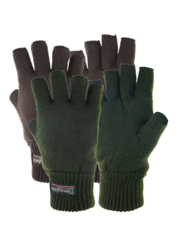 Thinsulate Lined Knitted Gloves Fingerless Mitts Thermal...