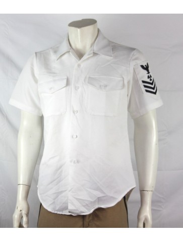 Genuine Surplus US Naval Tropical White Dress Shirt 38"...