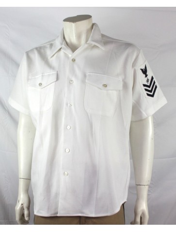 Genuine Surplus US Naval Tropical White Dress Shirt 46"...