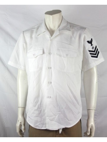 Genuine Surplus US Naval Tropical White Dress Shirt 42...