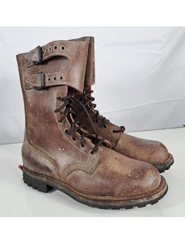 Genuine Surplus Vintage French Ranger Boots Brown Stiff...