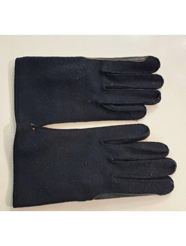 Genuine Surplus Belgian Army Leather and Wool Gloves Navy...