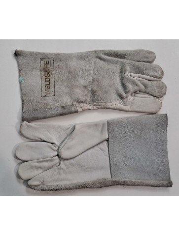 Genuine Surplus White Leather and Suede Welding Gloves -...