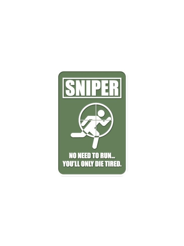 PVC Sniper No Need to Run Tactical Patch Green Velcro Backed