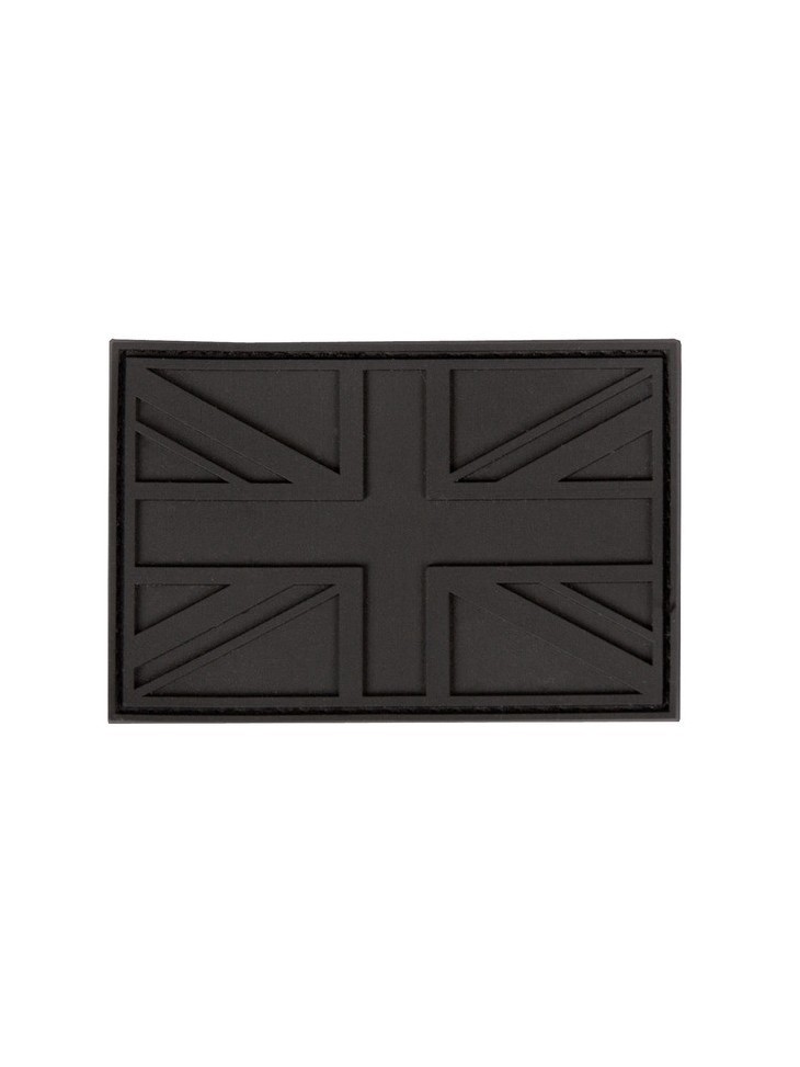 PVC Union Jack Tactical Stealth Patch Black Velcro Backed