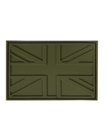 PVC Union Jack Tactical Stealth Patch Olive Velcro Backed