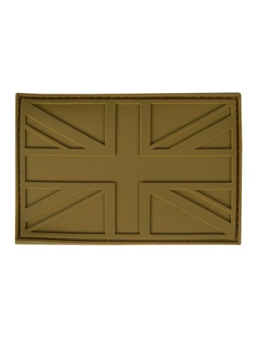 PVC Union Jack Tactical Stealth Patch Tan Velcro Backed