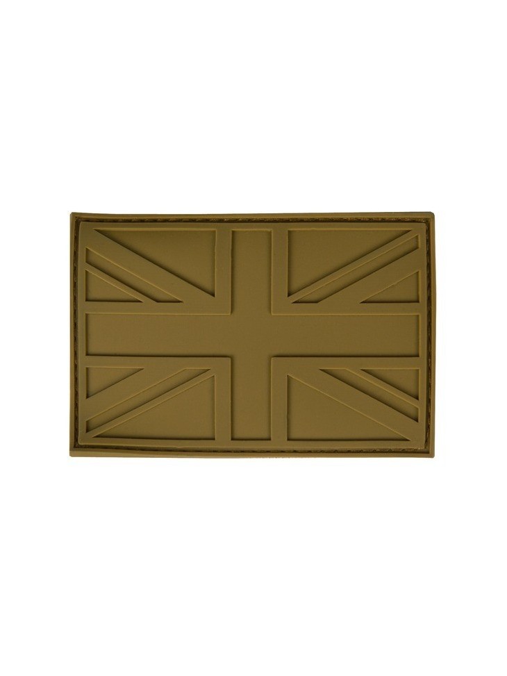 PVC Union Jack Tactical Stealth Patch Tan Velcro Backed
